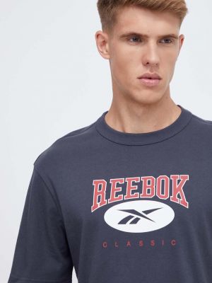 Памучна тениска с дълъг ръкав с принт Reebok Classic