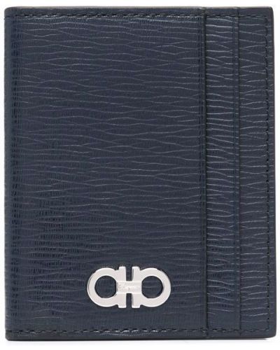 Δερμάτινος πορτοφόλι με σχέδιο Ferragamo μπλε