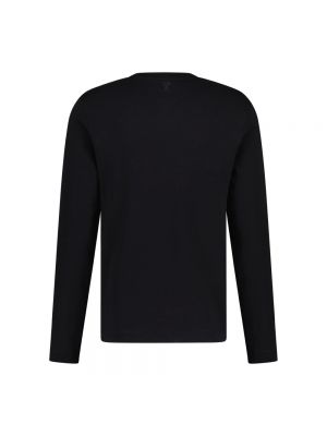 Camiseta de manga larga de algodón Ami Paris negro