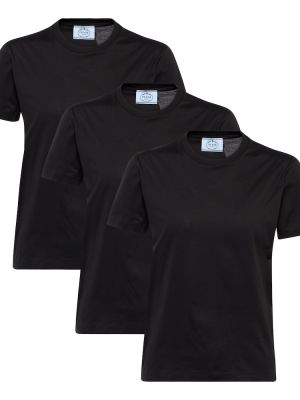 Βαμβακερό πουκάμισο Prada μαύρο