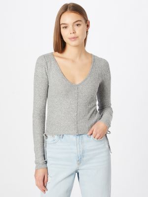 Пуловер Hollister сиво