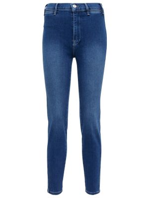 Smal hög midja skinny fit-jeans Frame blå