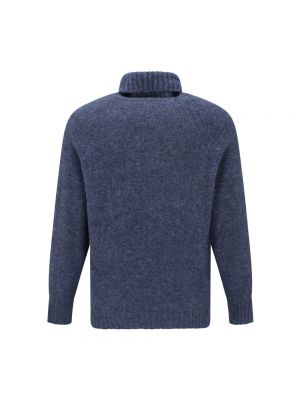 Jersey cuello alto de lana de alpaca con cuello alto Brunello Cucinelli azul