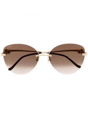 Oversized sluneční brýle Cartier Eyewear zlaté