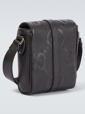 Δερμάτινη τσάντα χιαστί Gucci μαύρο