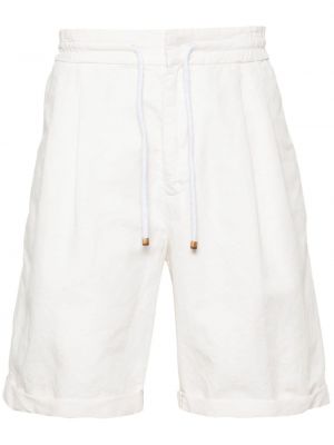 Pantaloni scurți de in Brunello Cucinelli alb