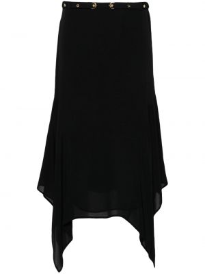 Krepové asymetrické midi sukně Pinko černé