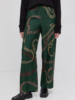 Zelené kalhoty s vysokým pasem Victoria Beckham