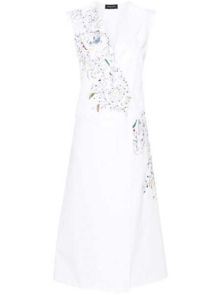 Βαμβακερή φόρεμα με κέντημα Fabiana Filippi λευκό