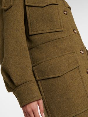 Палто с джобове Victoria Beckham зелено