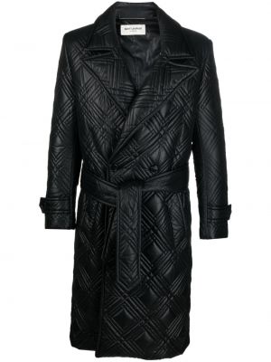 Pikowany płaszcz Saint Laurent czarny