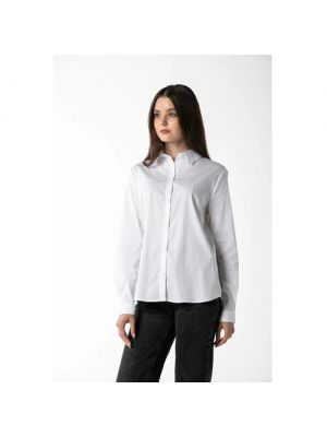 Блуза TRUSSARDI, повседневный стиль, длинный рукав, однотонная, 46 белый