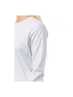Camisa de algodón con lunares Bagutta blanco