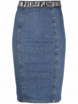 Džínsová sukňa Philipp Plein modrá