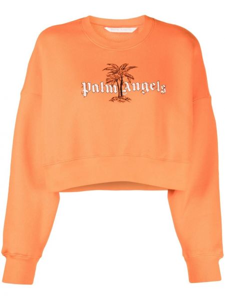 Brodert sweatshirt Palm Angels oransje