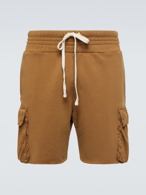 Pamučne kratke hlače kargo od jersey Les Tien smeđa