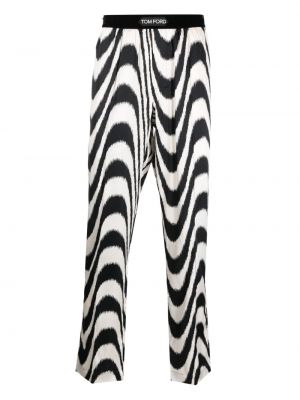 Копринени панталон с принт с абстрактен десен Tom Ford