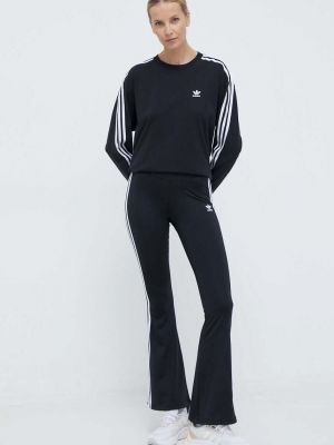 Majica z dolgimi rokavi s črtami z dolgimi rokavi Adidas Originals črna
