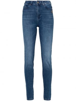 Jeansy skinny z wysoką talią Karl Lagerfeld Jeans niebieskie