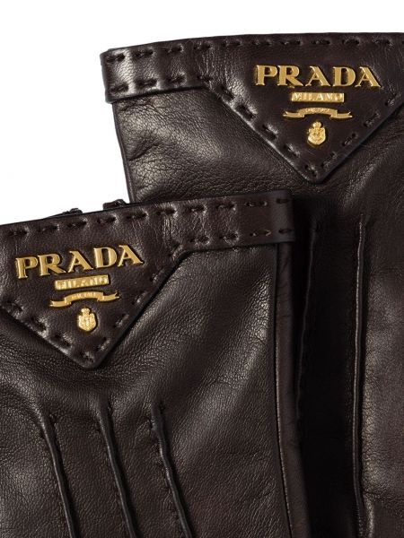 Rękawiczki skórzane Prada