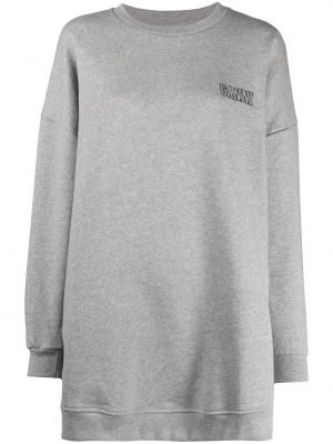 Sweatshirt mit stickerei Ganni grau