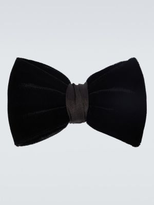 Zamatová kravata s mašľou Giorgio Armani čierna