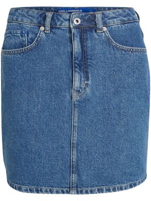 Дънкова пола с принт Karl Lagerfeld Jeans синьо