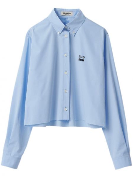 Košile s výšivkou Miu Miu modrá