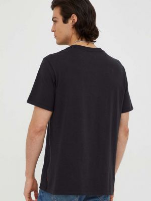 Bavlněné tričko s potiskem Levi's černé