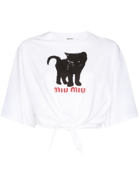 Camiseta con estampado Miu Miu blanco