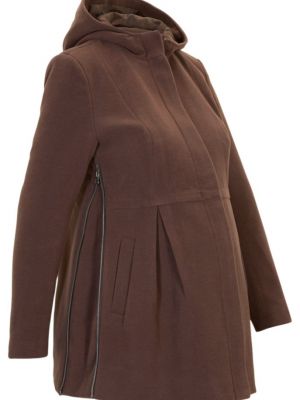Пальто с капюшоном Bpc Bonprix Collection коричневое