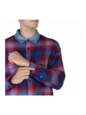 Camisa con botones de algodón Tommy Hilfiger azul