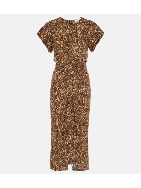 Leopardmønstret silke dress med print Isabel Marant