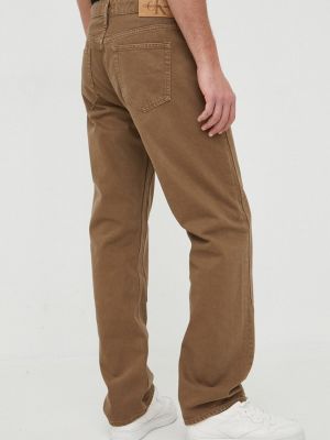 Džíny Calvin Klein Jeans hnědé