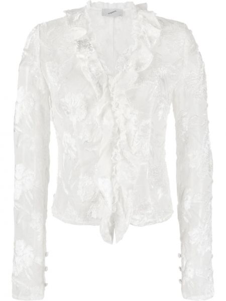 Блуза с волани Coperni бяло