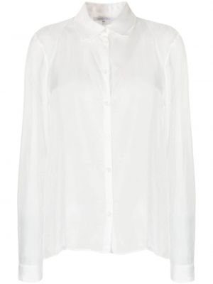 Prozorna svilena bluza Patrizia Pepe bela