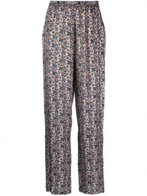 Pantalon à imprimé à motifs abstraits Isabel Marant bleu