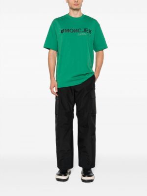 Jersey t-shirt aus baumwoll mit print Moncler Grenoble grün