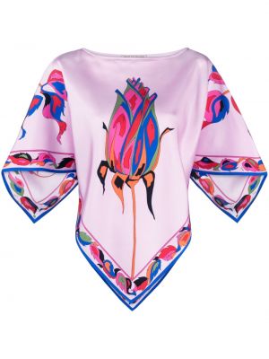 Blus med mönster Pucci rosa