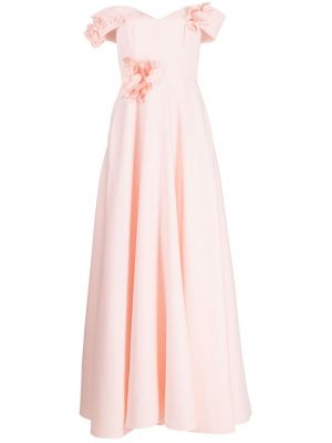 Сатенена коктейлна рокля Marchesa Notte розово