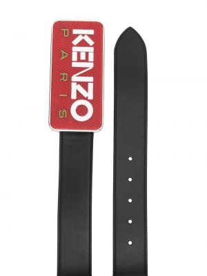 Kožený pásek s přezkou Kenzo černý