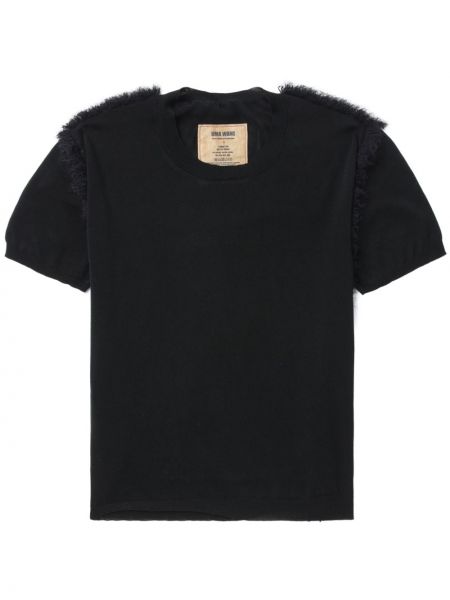 Medvilninis šilkinis marškinėliai Uma Wang juoda