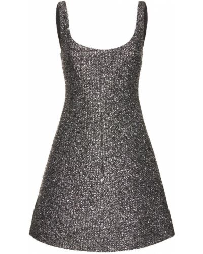 Sukienka mini tweedowa Emilia Wickstead srebrna
