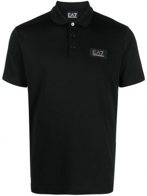 Polo marškinėliai su sagomis Ea7 Emporio Armani juoda