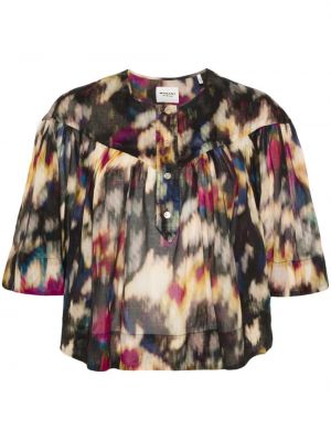 Bluza s potiskom z abstraktnimi vzorci Marant Etoile črna