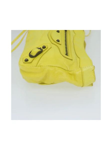 Bolso clutch de cuero Balenciaga Vintage amarillo