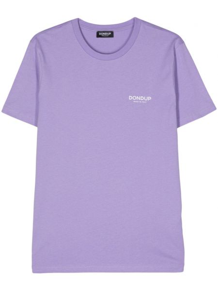Bombažna majica s potiskom Dondup vijolična