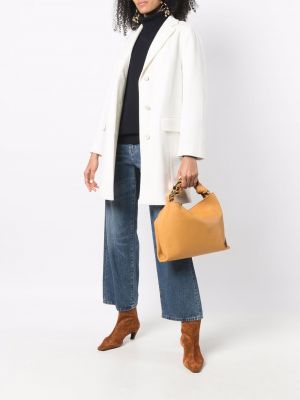 Vlněný kabát s knoflíky Alberto Biani bílý