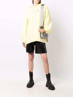 Sudadera con capucha con estampado Msgm amarillo