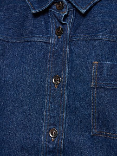 Chemise en jean avec manches courtes Soeur bleu